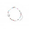 Srebrna Bransoletka 925 Kolorowe Cyrkonie