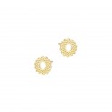 Srebrne kolczyki 925 Pozłacane Bubble Sztyft