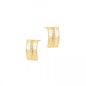 Srebrne kolczyki 925 Pozłacane Greco Cyrkonie