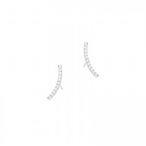 Srebrne Kolczyki 925 Łuk Cyrkonia sztyft