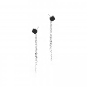 Srebrne Kolczyki 925 Piazza Emalia sztyft