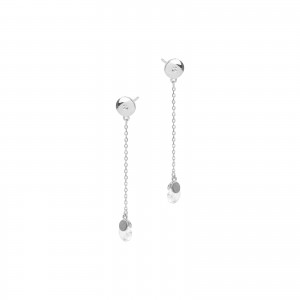 Srebrne Kolczyki 925 Flat Circle Cyrkonia