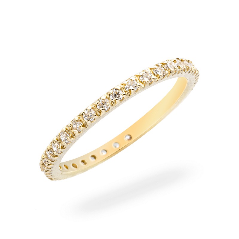 Złoty pierścionek zaręczynowy 585 Błyszcząca Elegancja