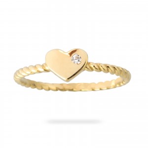 Złoty pierścionek zaręczynowy 585 Zaplątane Serce