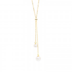 Srebrny pozłacany naszyjnik 925 Perła Ankier