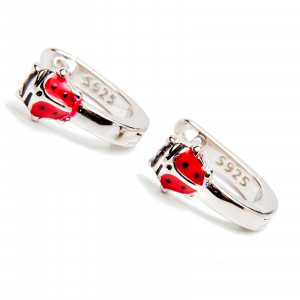 Srebrne kolczyki 925 Biedronka dla małej damy