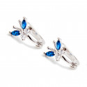 Srebrne kolczyki granatowa cyrkonia