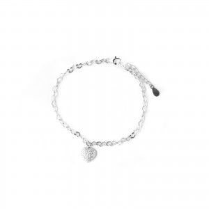 Srebrna Bransoletka 925 Sercowa