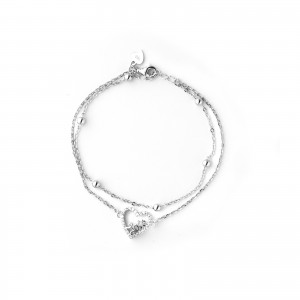 Srebrna Bransoletka 925 Love Cyrkonie