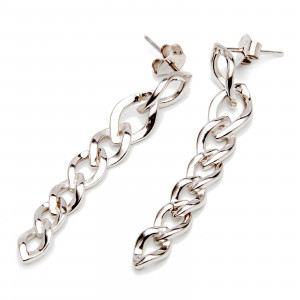 Srebrne kolczyki 925 wiszące łańcuszki łezki