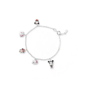 Srebrna bransoletka 925 Myszka Mini Miki Hello Kitty