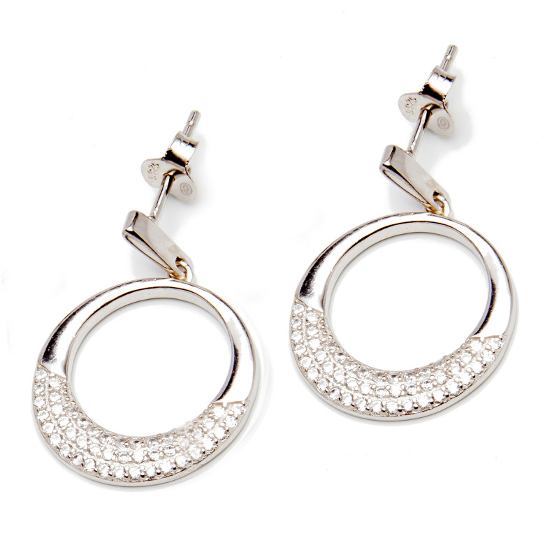 Komplet srebrny białe cyrkonie