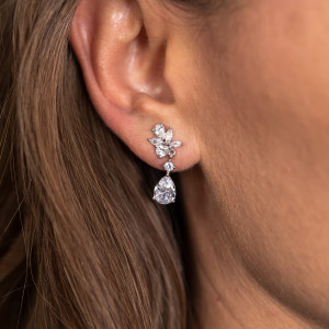 Srebrne Kolczyki 925 Srebrzysty Kwiat Karnawał