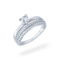 Srebrny pierścionek okrągła cyrkonia