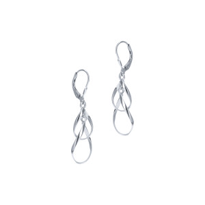 Srebrne kolczyki 925 Przeplatane wiszące