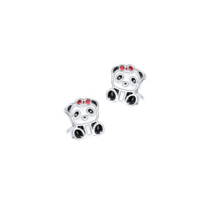 Srebrne Kolczyki 925 Panda dla małej damy