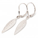 Srebrne kolczyki listek cyrkonie