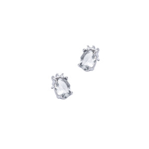 Srebrne Kolczyki 925 Szare Cyrkonie