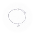 Srebrna bransoletka 925 białe cyrkonie serce