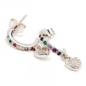 Srebrne kolczyki 925 zawieszka serce