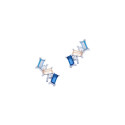 Srebrne Kolczyki 925 Segmenty II Kolorowe Cyrkonie