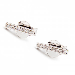 Srebrne kolczyki 925 belka z cyrkoniami