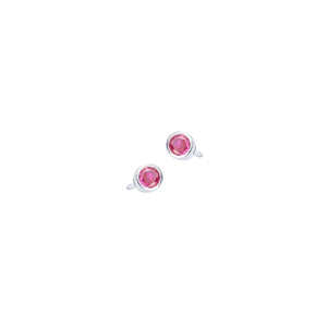 Srebrne Kolczyki 925 Różowe Cyrkonie 4mm