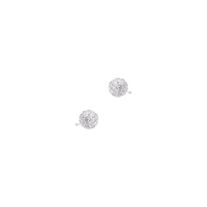 Srebrne Kolczyki 925 Małe kulki białe cyrkonie 5mm