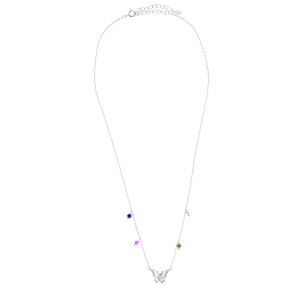 Srebrny naszyjnik 925 Błyszczący Motyl