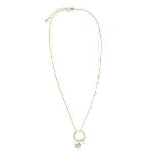 Srebrny pozłacany naszyjnik 925 Koło Serce