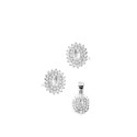 Srebrny 925 komplet Łezka Biała Cyrkonia