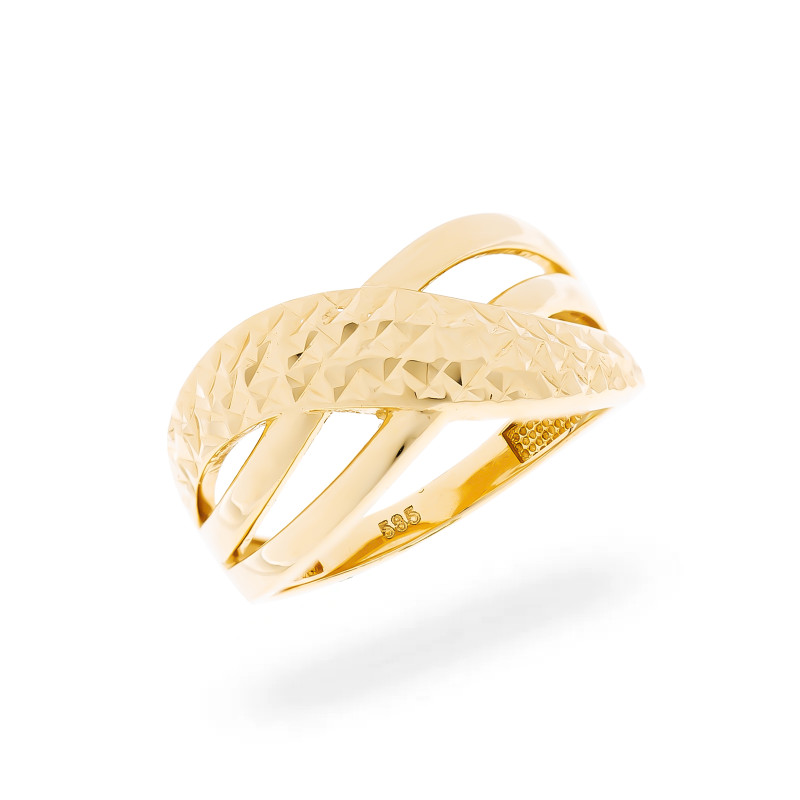 Złoty pierścionek 585 Diamentowany