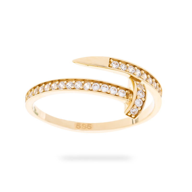 Złoty pierścionek 585 Twisty