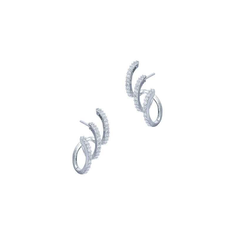 Srebrne Kolczyki 925 Spirale Cyrkonie kolory