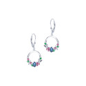 Srebrne kolczyki 925 Wiszące Niebieskie Cyrkonie