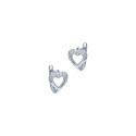 Srebrne kolczyki 925 Serce w Sercu Cyrkonie