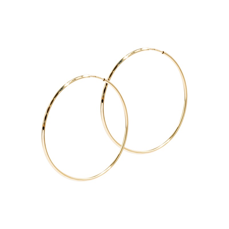 Złote kolczyki 585 zdobione koła  54 mm