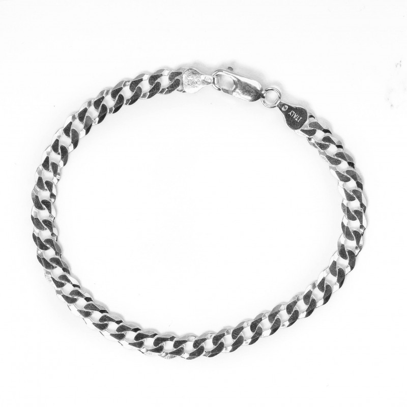 Srebrna bransoletka 925 pancerka diamentowana 5mm