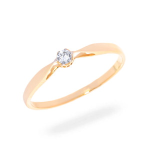 Złoty pierścionek 585 Klasyczna elegancja zaręczynowy