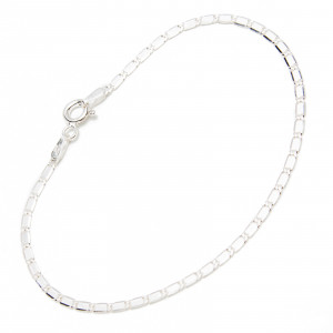 Srebrna bransoletka 925 płaska kostka