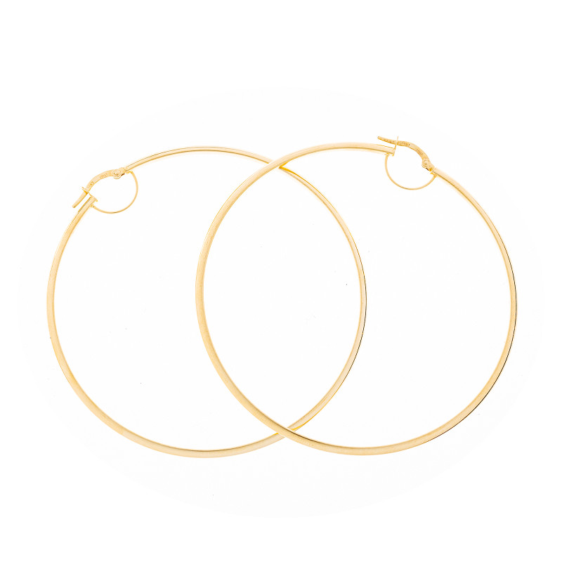 Złote kolczyki 585 Gładkie koła 69mm prezent