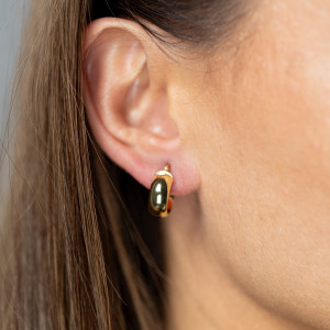 Złote kolczyki 585 Gładkie błyszczące kółka 14mm prezent