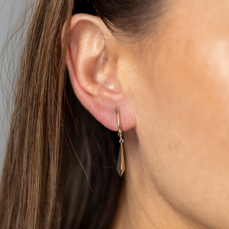 Złote wiszące kolczyki 585 PREZENT