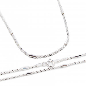 Srebrny łańcuszek 925 ze zdobieniami 50 cm