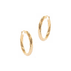 Srebrne kolczyki pozłacane 925 zaplecione koła 35mm