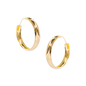 Srebrne pozłacane kolczyki 925 Półokrągłe kółka 43mm