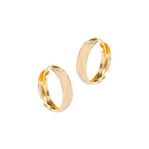 Srebrne pozłacane kolczyki 925 Półokrągłe kółka 27mm