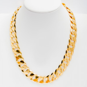 Srebrny pozłacany łańcuszek pancerka