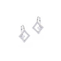 Srebrne kolczyki 925 Prostokąt Cyrkonia