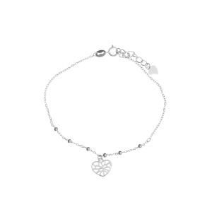 Srebrna bransoletka 925 Ażurowe Serce